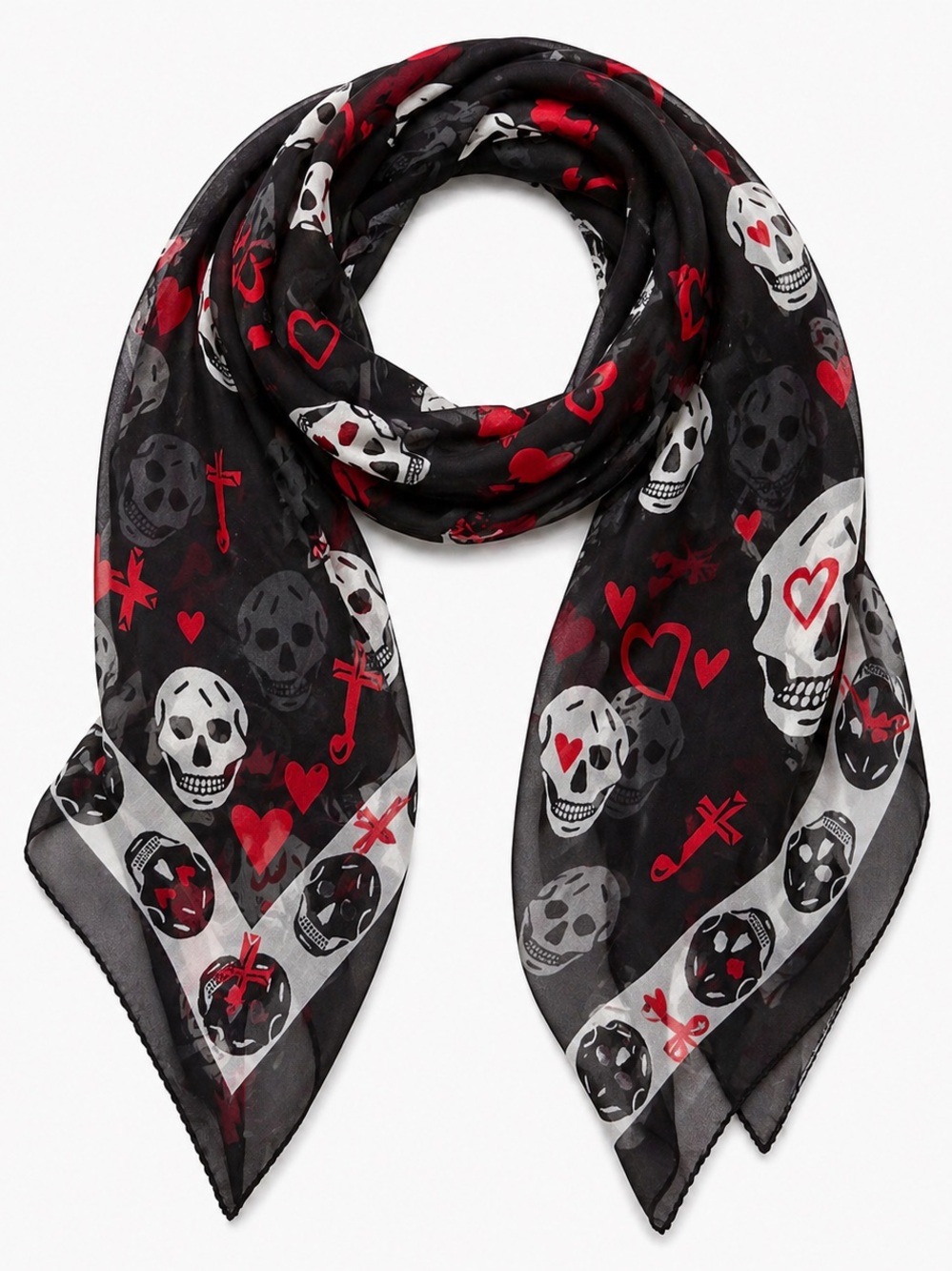 Gorgeous Alexander McQueen logo chiffon silk scarf - Picture 2 of 13